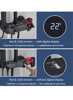 Rainfall Waterfall Shower Panel Tower System Black Piano Digital Display Shower Set 4-way Bathroom Faucets Hot Cold Waterfall Tap Rainfall Shower System Multifunctional (Color : Black Hot Cold, - pzsku/Z878F880D1A0A2F7A60C3Z/45/_/1736936549/08bcf5bb-4ada-493d-a5c7-7e022d3152dc