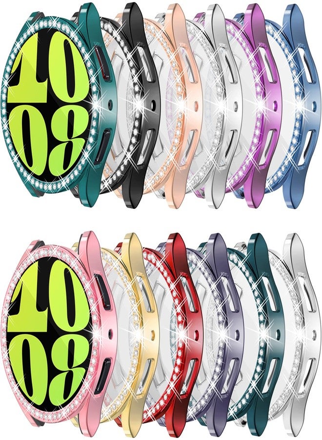 RICHONE [12Pack] Bling Case for Samsung Galaxy Watch 6 Screen Protector 44mm, HD Screen Flim Glitter Crystal Bumper Face Covers Watch Accessories for Women(Samsung Watch 6 44 mm) - Image 1