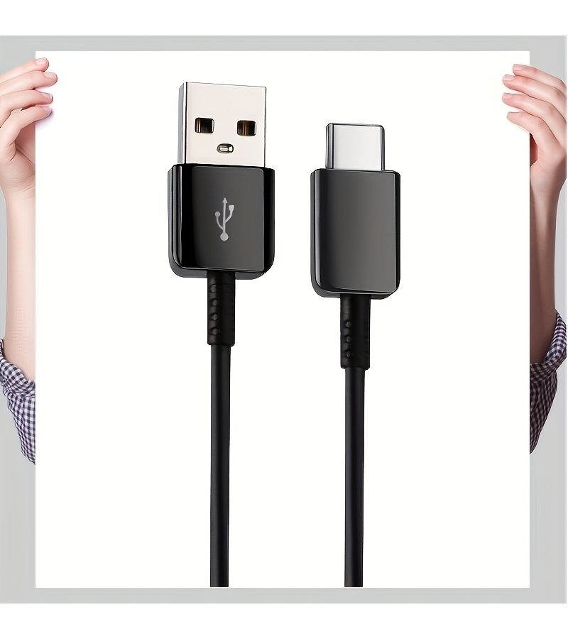 USB Type C Fast Charging Data Cable For Samsung Series Quick Charge Sync 59.06 Inches Black - Image 5