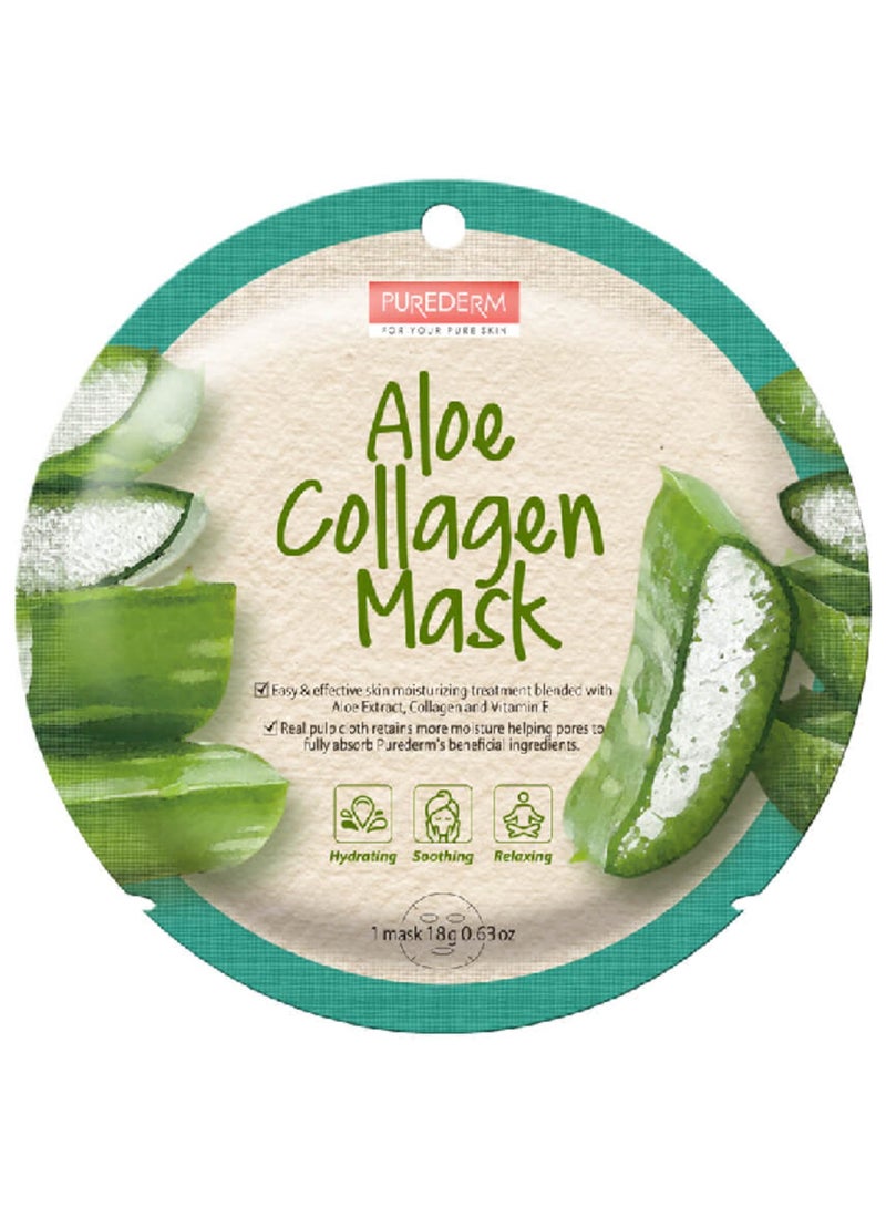 Purederm Aloe Collagen Hydrating Face Mask - 1 Sheet Mask 18g