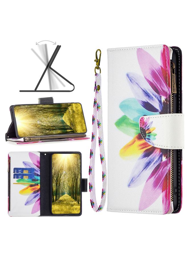 S-TOP Case For Honor 60 Colored Drawing Pattern Zipper Horizontal Flip Leather Phone Case - Image 1