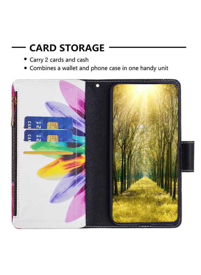 S-TOP Case For Honor 60 Colored Drawing Pattern Zipper Horizontal Flip Leather Phone Case - Image 5