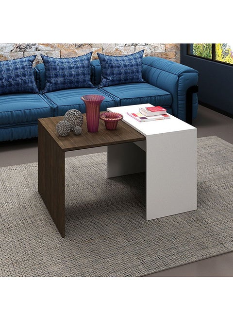 Theo Coffee Table Multifunctional Living Room Table Space Saving Center Table Modern Design Furniture For Home L 90x63.2x52.5 Cm Walnut/White