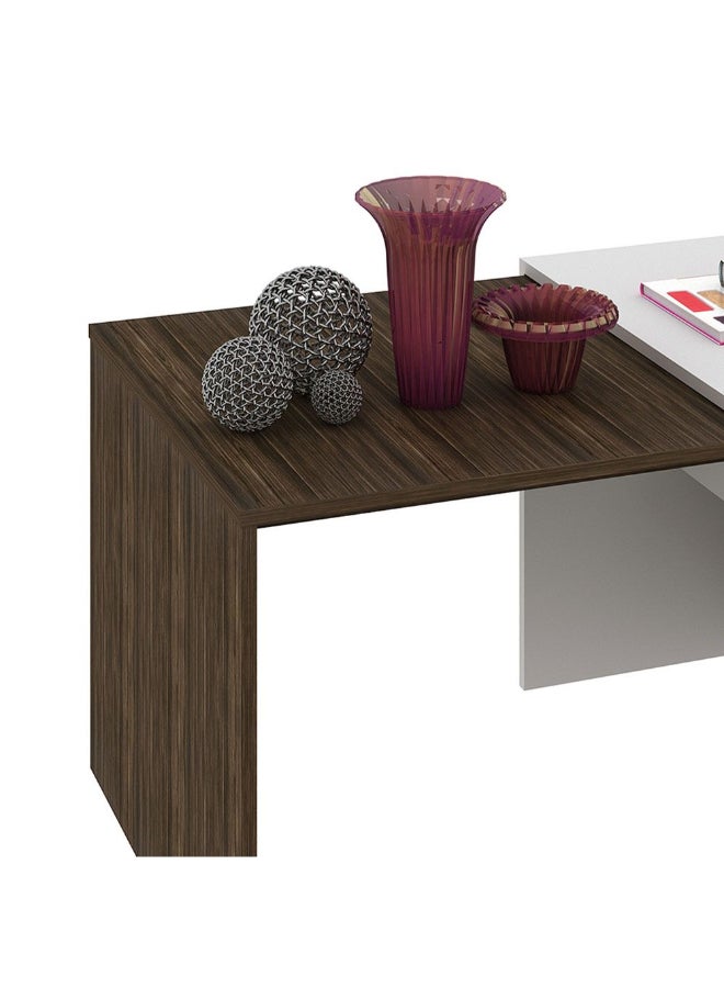 DANUBE HOME Theo Coffee Table Multifunctional Living Room Table Space Saving Center Table Modern Design Furniture For Home L 90x63.2x52.5 Cm Walnut/White - Image 4