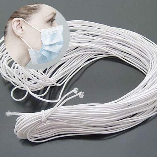 Aakriti Aakriti 2mm Crafts Elastic Cord Stretchy String for Loop Button, Tagging, Wedding Card and Gift Wrapping, Bracelets, Necklaces, Beading and Masks Making (WHITE-ELASTIC-2MM-40 Meter) - Image 3