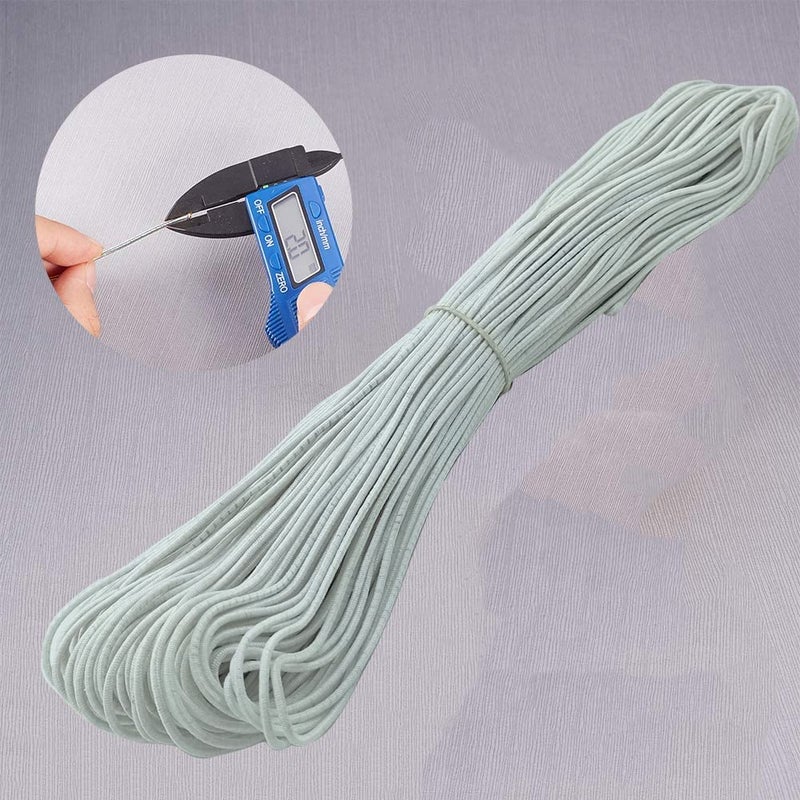 Aakriti Aakriti 2mm Crafts Elastic Cord Stretchy String for Loop Button, Tagging, Wedding Card and Gift Wrapping, Bracelets, Necklaces, Beading and Masks Making (WHITE-ELASTIC-2MM-40 Meter) - Image 2