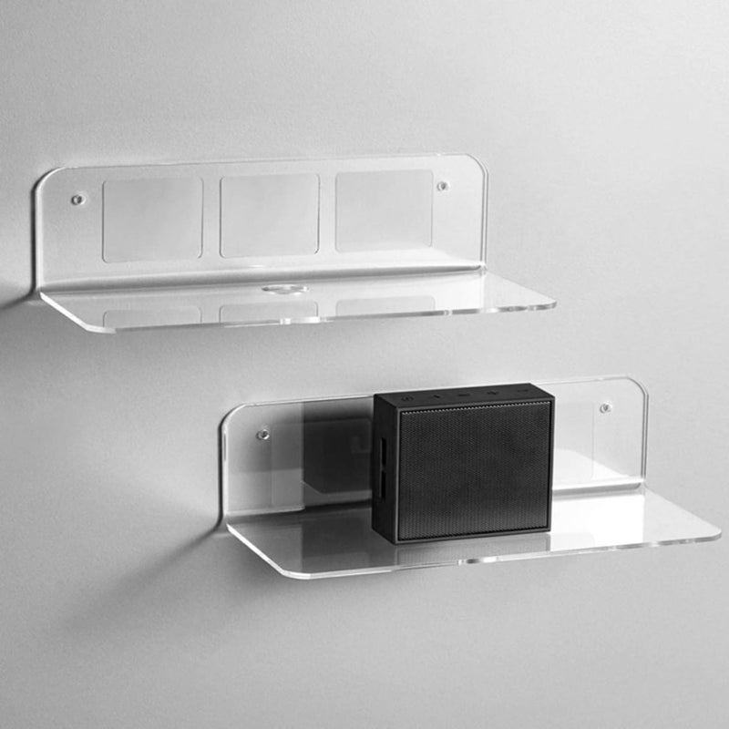 POPETPOP Acrylic Audio Bracket Wall-Mounted Speaker Shelf Support Rack for Office and Gaming Room, 2pcs Multi-Functional Loudspeaker Storage Stand - Image 5