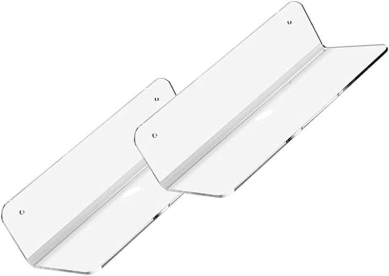 POPETPOP Acrylic Audio Bracket Wall-Mounted Speaker Shelf Support Rack for Office and Gaming Room, 2pcs Multi-Functional Loudspeaker Storage Stand - Image 1
