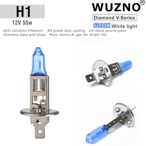 Wuzno Halogen Headlight Bulb Replacement for Hyundai Elantra 2011 2012 2013 High Beam H1 Low Beam H11 Lights Combo 6000k White 120 Brightness 4 Pack - Image 3