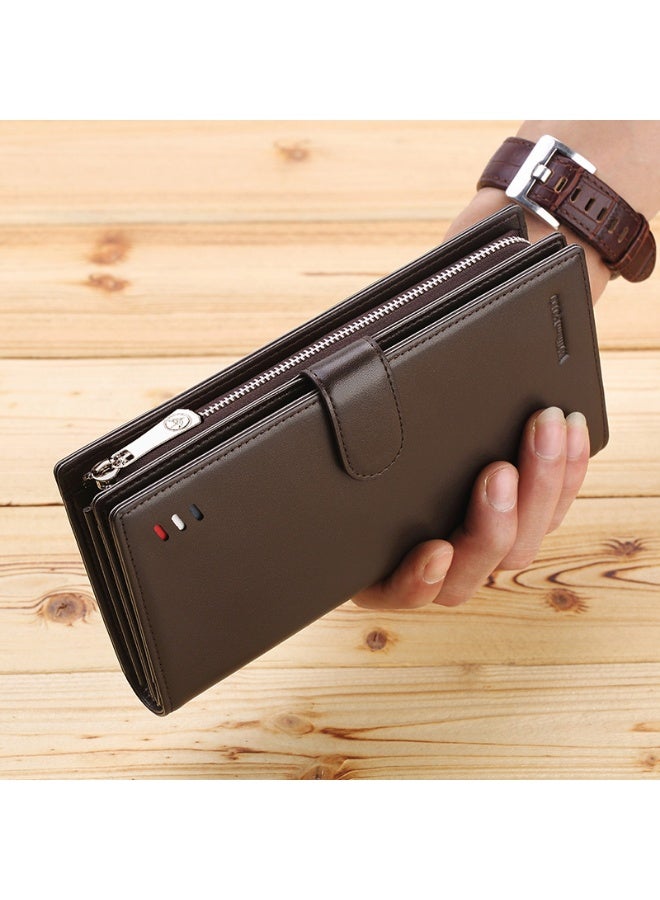 ويليامبولو محفظة طويلة للرجال ويليام بولو ، طبقة أعلى من جلد البقر ، حقيبة يد متعددة الوظائف للرجال ذات القدرة الكبيرة ، محفظة جلدية على غرار الأعمال العادية - Image 5