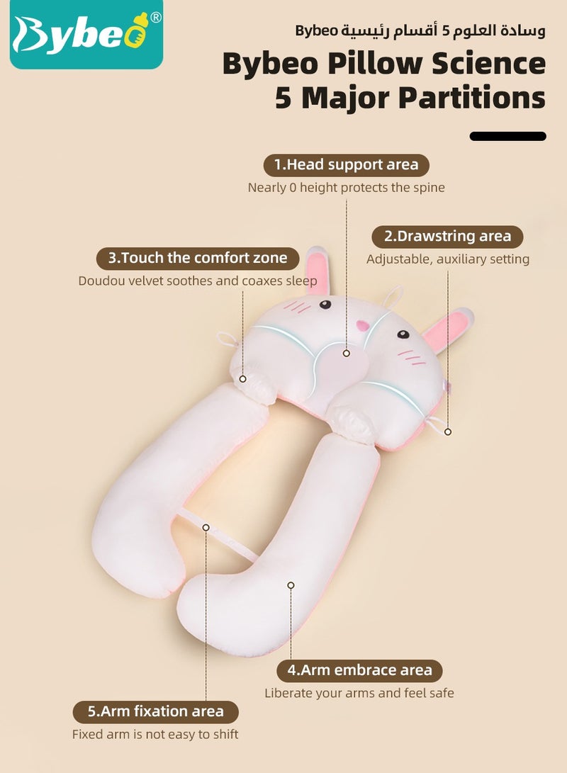 Bybeo Baby Nursing Pillow, Baby Head Shaping Pillow, Newborns Nursing Sleeping Pillow, Infant Head Support with U-shaped Legs For Boys and Girls, Superior Quality, Adjustable and Removable - Image 3