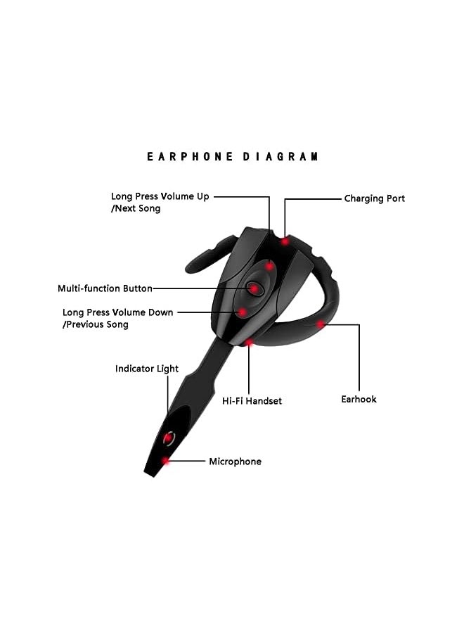Generic - Bluetooth Earpiece Wireless Bluetooth Headset V5.0 Hands Free Earphones With Stereo Noise Canceling Bluetooth Earbuds With Microphone For Cell Phone And Pc - Image 1