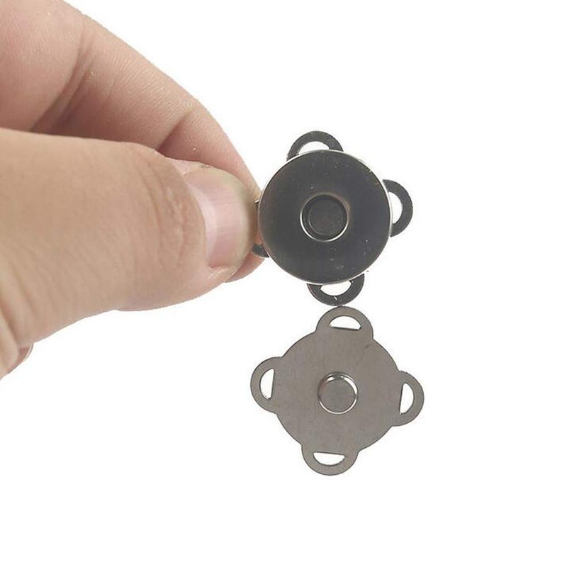 mollensiuer 10 Sets Sew in Magnetic Bag Clasps Button Snaps Clasps Magnet Button for Purses Handbag Clothes Scrapbooking Closure Fastener Sewing Craft DIY (Silver,15mm)  - Image 5
