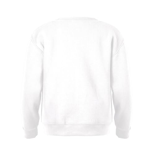 Soffe Youth Classic Crew Sweatshirt, White, Medium - Image 3