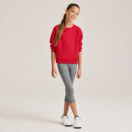 Soffe Youth Classic Crew Sweatshirt, White, Medium - Image 5