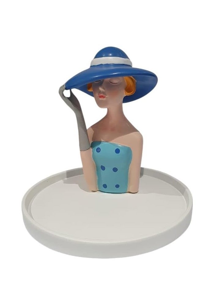 B&D Decorative Figurine with Blue Hat and Polka Dot Dress - Image 3