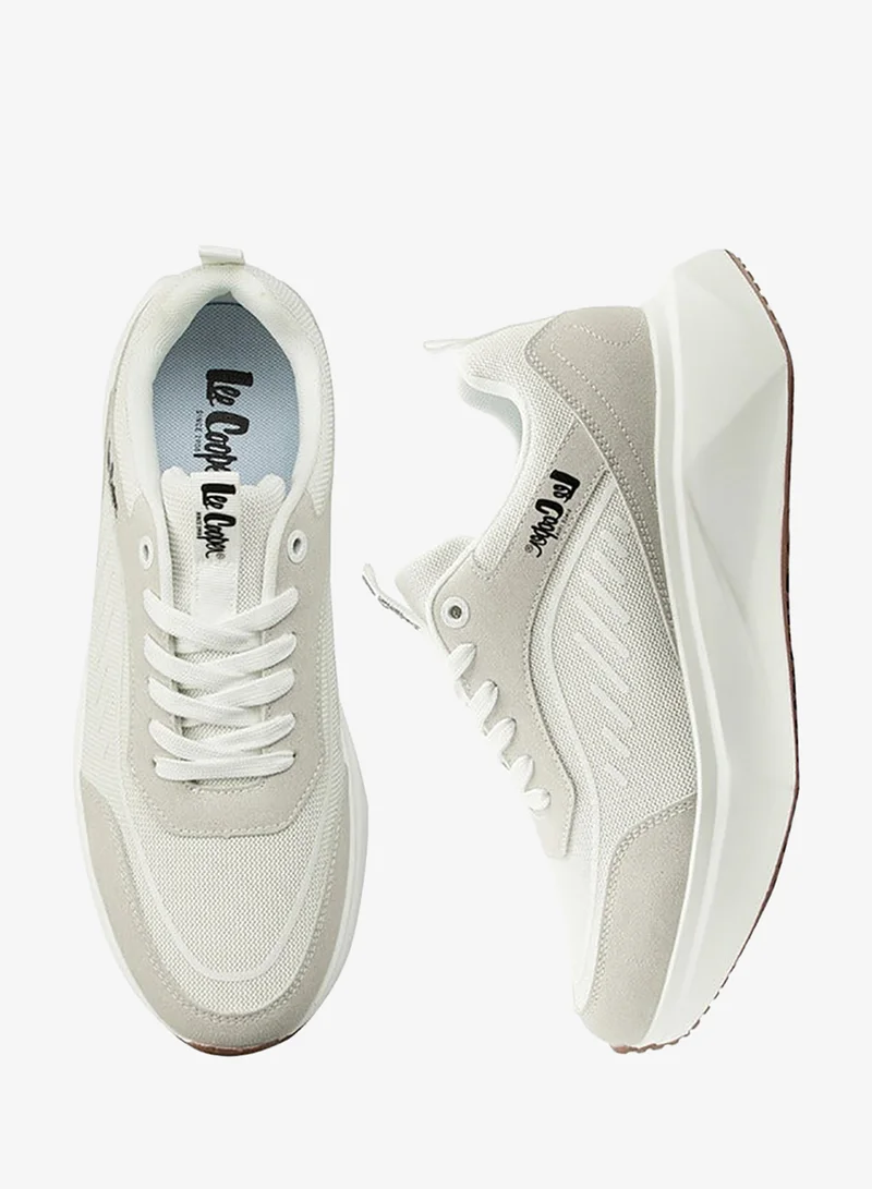 Lee Cooper Men's Panelled Lace-Up Sneakers with Pull Tabs