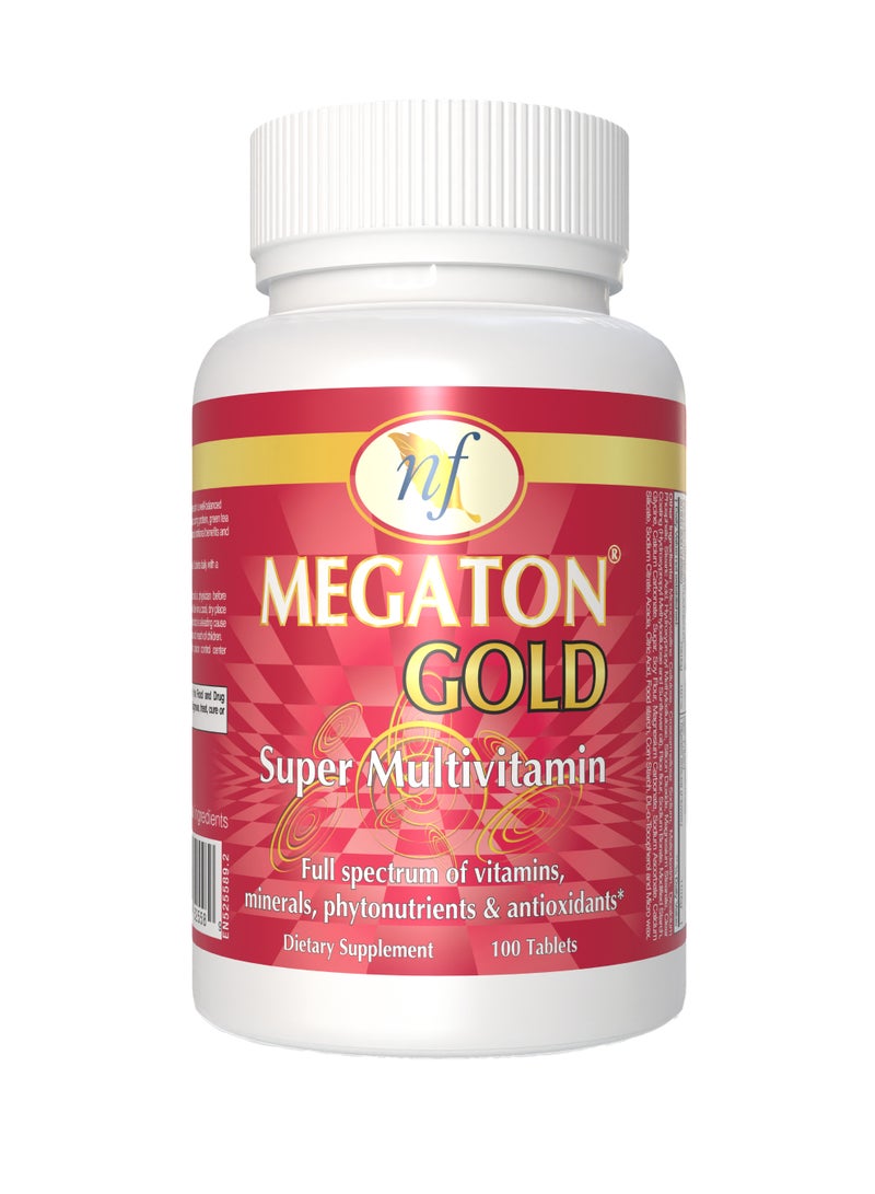 Natural Fervor Megaton Gold Super Multivitamin 100 Tablets Full spectrum of vitamins, Minerals, Phytonutrients & Antioxidants - Image 1
