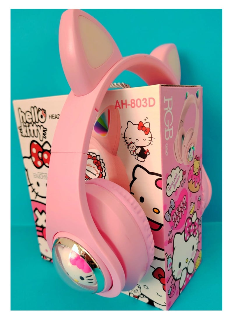 Hello Kitty - Adorable wireless Bluetooth headset with unique Hello Kitty design Witch in pink Designed with high quality to provide superior comfort during use Perfect for kids and lovers of fun and stylish designs It works with Bluetooth for an excellent wireless audio experience - Image 1