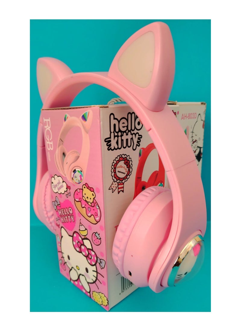Hello Kitty - Adorable wireless Bluetooth headset with unique Hello Kitty design Witch in pink Designed with high quality to provide superior comfort during use Perfect for kids and lovers of fun and stylish designs It works with Bluetooth for an excellent wireless audio experience - Image 1
