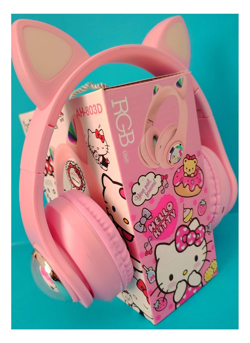 Hello Kitty - Adorable wireless Bluetooth headset with unique Hello Kitty design Witch in pink Designed with high quality to provide superior comfort during use Perfect for kids and lovers of fun and stylish designs It works with Bluetooth for an excellent wireless audio experience - Image 1