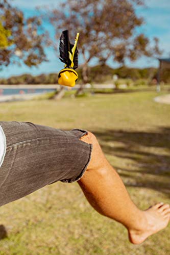 Waboba Flyer - Soft Rubber Shuttlecock, Badminton Thrower for Indoors & Outdoors, Training Aid for Solo Practice, Garden Games for Kids & Adults, Family Games for All Ages (Teal/Yellow) - Image 4