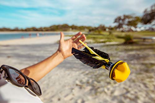 Waboba Flyer - Soft Rubber Shuttlecock, Badminton Thrower for Indoors & Outdoors, Training Aid for Solo Practice, Garden Games for Kids & Adults, Family Games for All Ages (Teal/Yellow) - Image 3