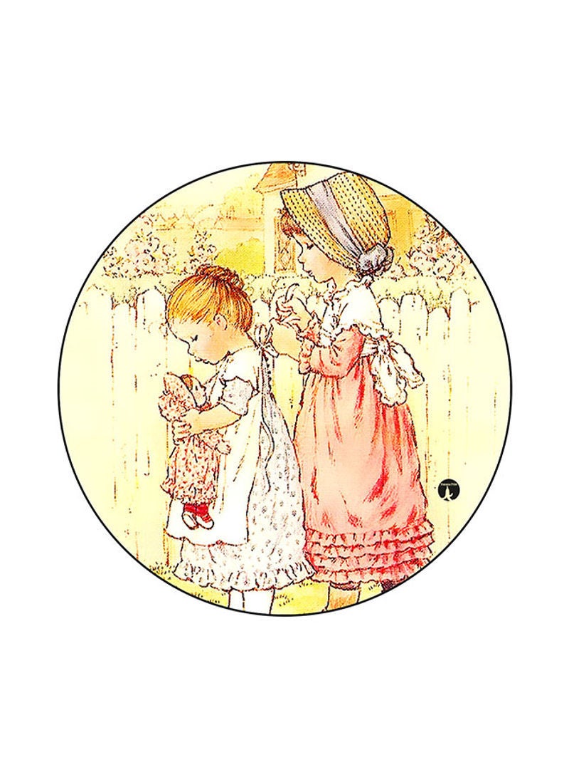 RKN Vintage Art Printed Round Mouse Pad Multicolour