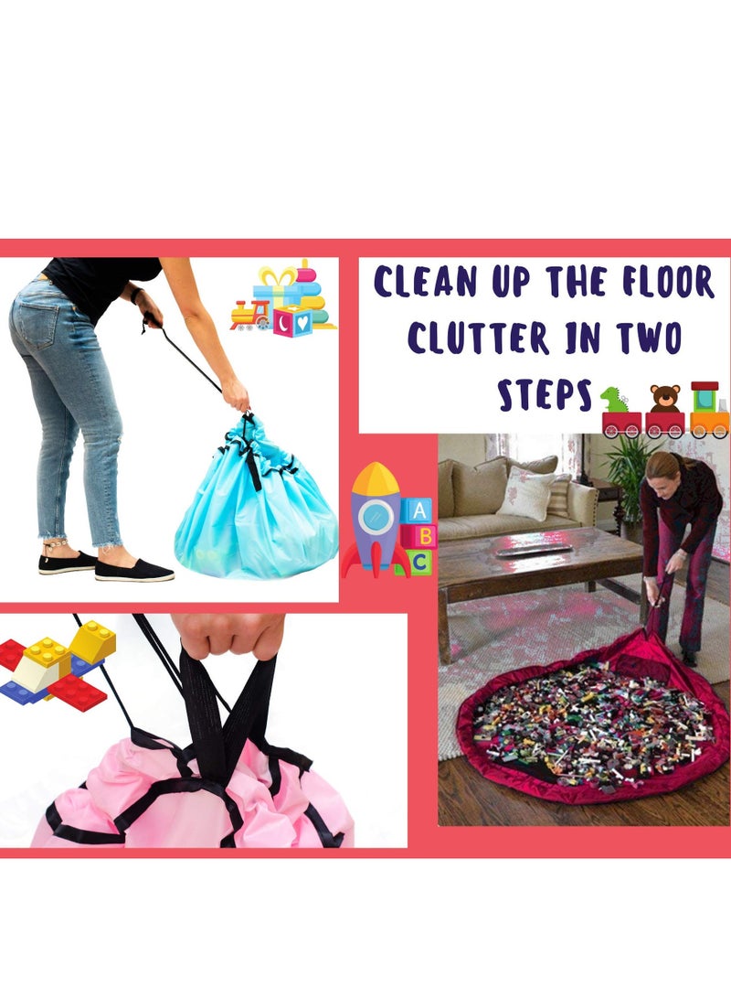Daytoyz Toy Storage Bag, Organiser Bags, Children Play Mat 40 inch (100cm) - Portable Child Toy Organiser  - Image 2