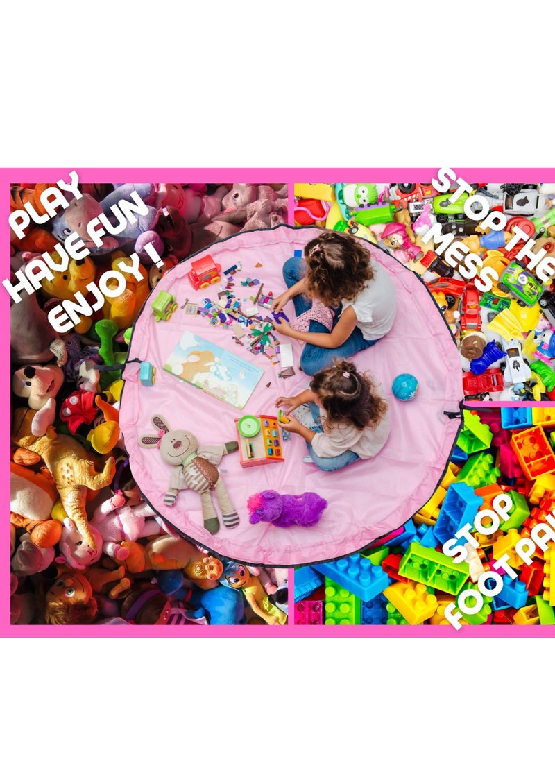 Daytoyz Toy Storage Bag, Organiser Bags, Children Play Mat 40 inch (100cm) - Portable Child Toy Organiser  - Image 4