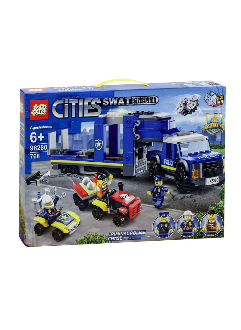 Cities Swat Truck Criminal Police Chase 768 Pieces - 98280 