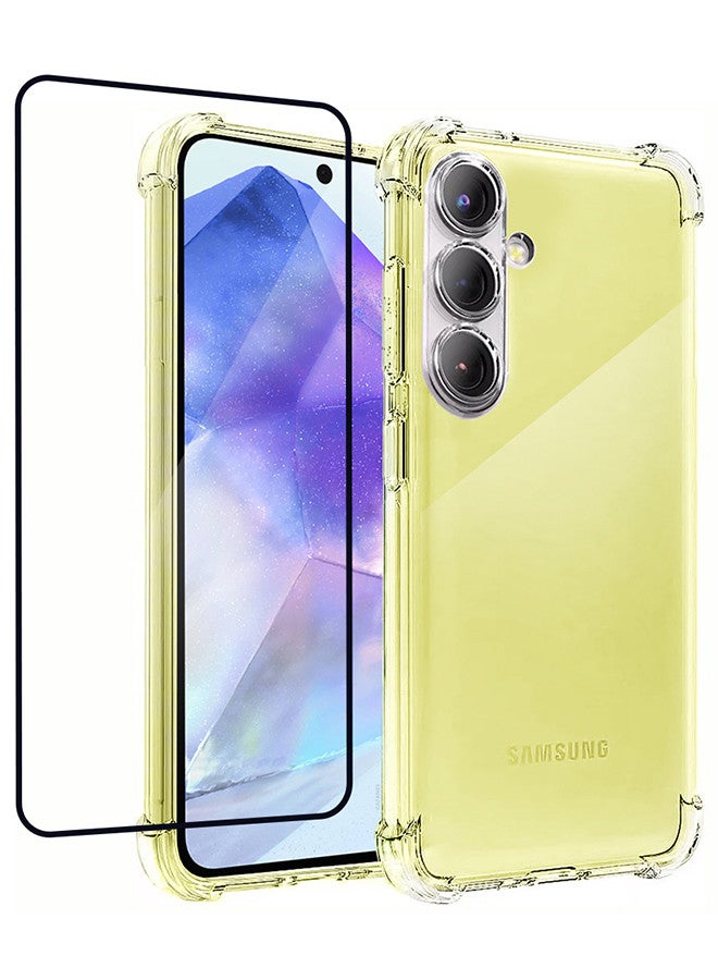 CATANES (for Samsung Galaxy A55) 2 Pack Clear Case and Screen Protector Scratch Resistant Reinforced Corners TPU Rubber Soft Skin Protective Cover - Image 2