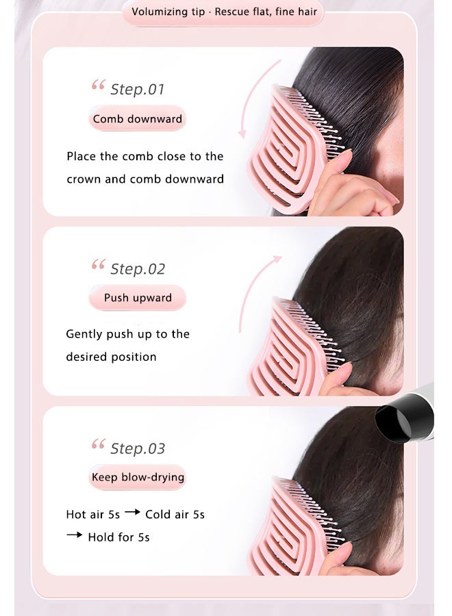 JieSuDa Square Vent Hair Brush – Lightweight Paddle Styling Comb for Detangling, Scalp Massage & Volumizing, Suitable for Long Hair (Pink) - Image 2