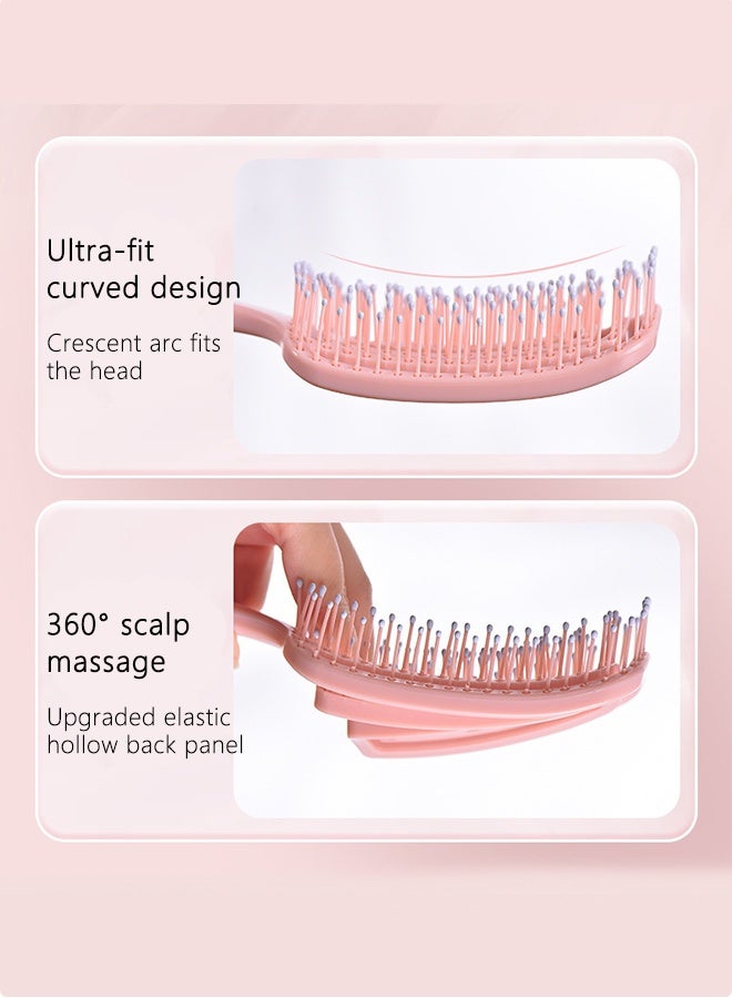 JieSuDa Square Vent Hair Brush – Lightweight Paddle Styling Comb for Detangling, Scalp Massage & Volumizing, Suitable for Long Hair (Pink) - Image 4