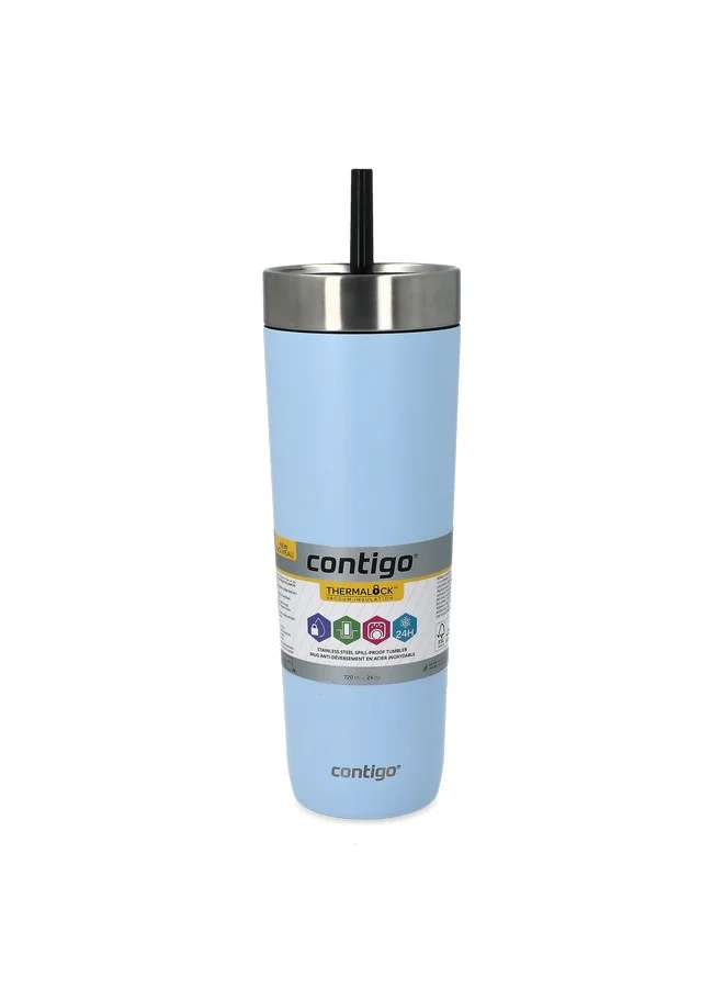 Contigo Luxe Thermalock Vacuum Insulation Stainless Steel Spill-Proof Tumbler Periwinkle 24 oz 2212919