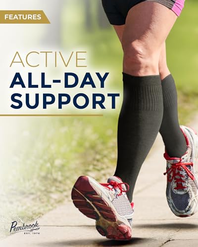 Pembrook Bamboo Viscose Light Compression Socks - 3 Pairs | 8-15 mmHg for Women and Men | Black, Grey, Navy | for Soreness, Varicose Veins, Edema - Image 5