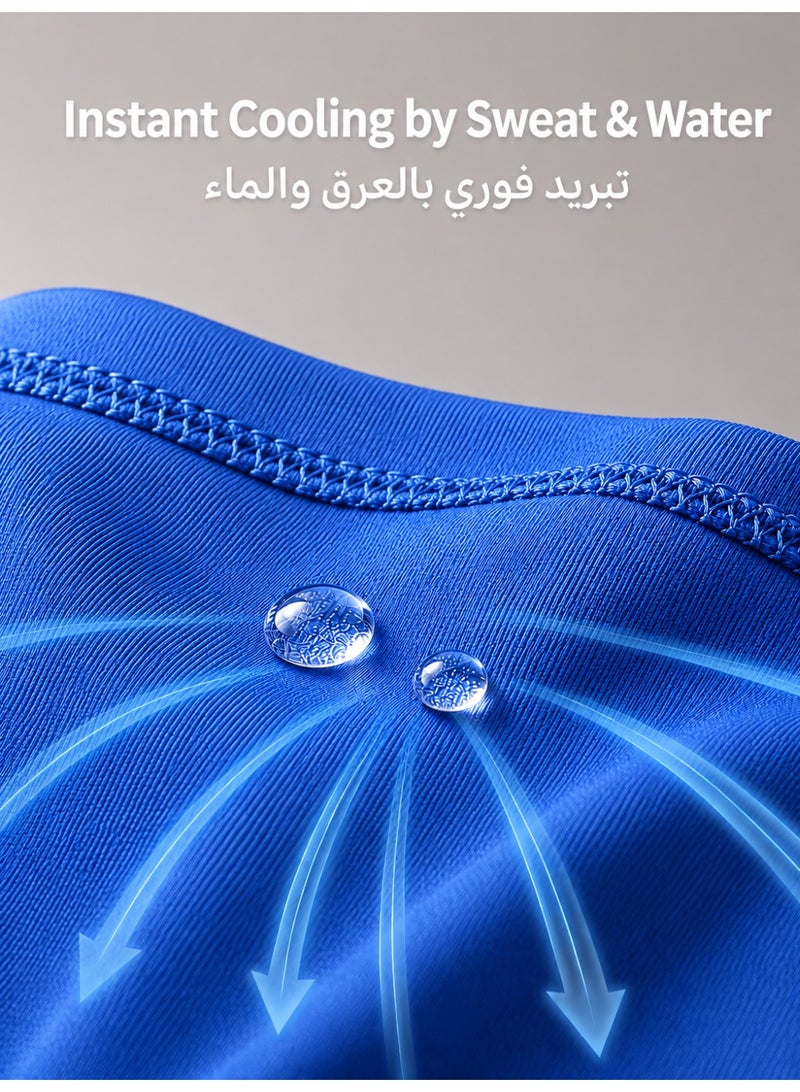 UPF 50+ Cooling Neck Gaiter, Water Sweat Activated Cooling Face Mask, 12 Styles Breathable Sun Cover, Unisex Bandana for Running Cycling Hiking Outdoor Work, Blue - Image 2