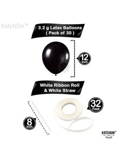 KATCHON Black Latex Balloons Set Pack of 30 for Party Decoration  - Image 2