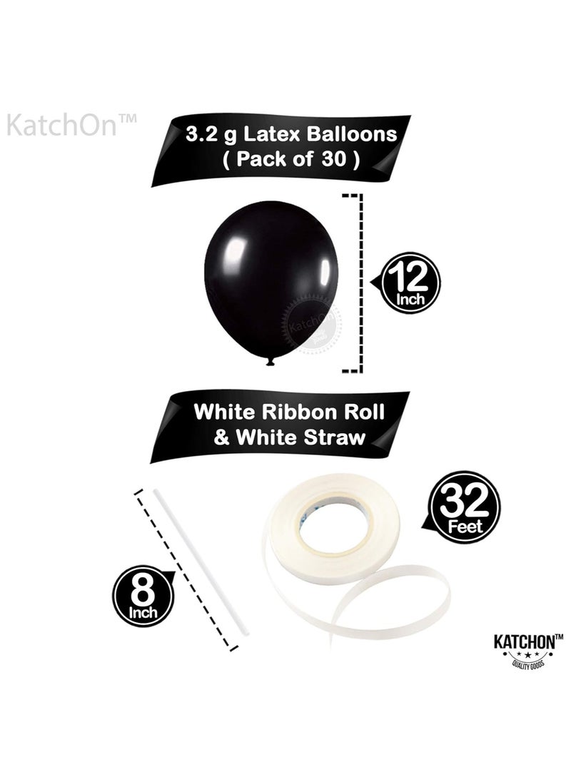 KATCHON - Black Latex Balloons Set Pack of 30 for Party Decoration - Image 1