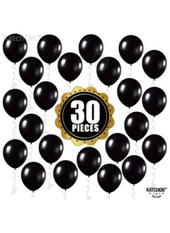 KATCHON Black Latex Balloons Set Pack of 30 for Party Decoration  - Image 3