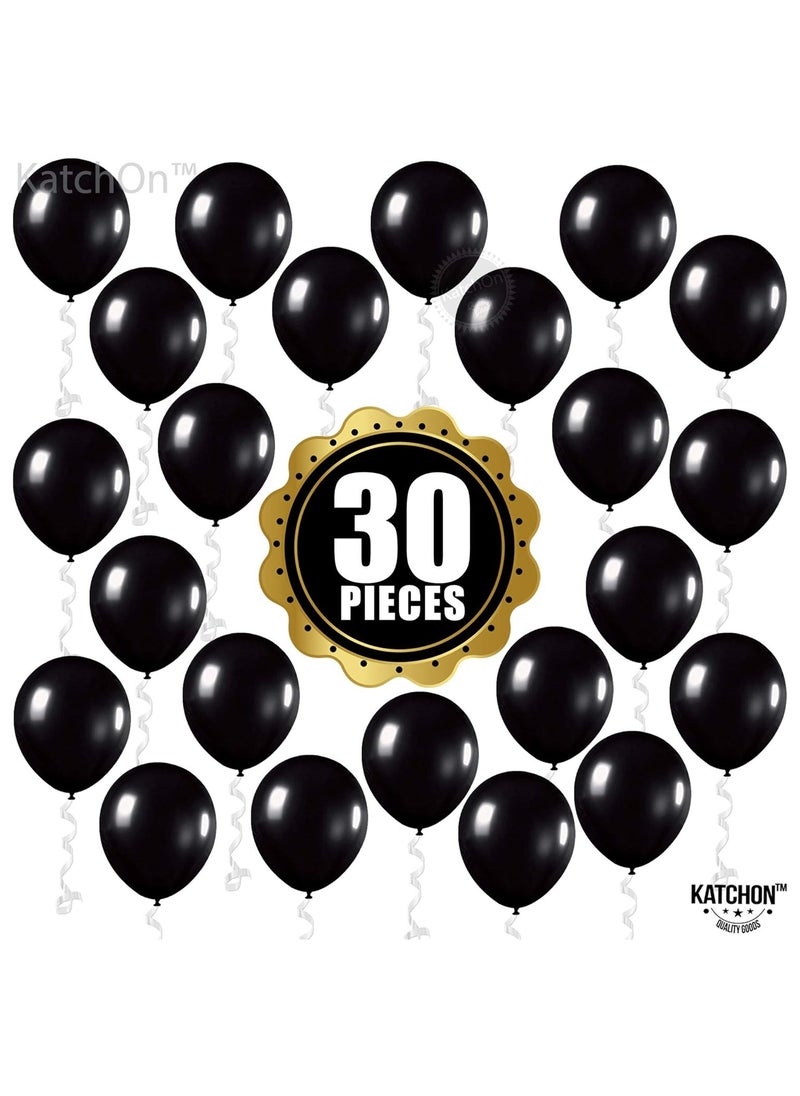 KATCHON - Black Latex Balloons Set Pack of 30 for Party Decoration - Image 1