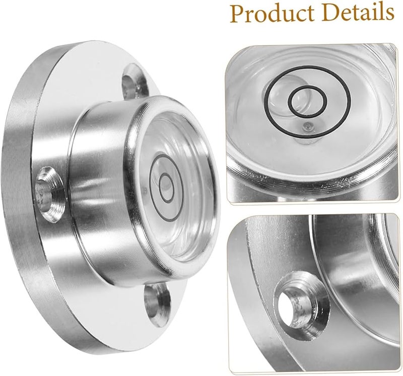 ميكيكيت مستوى فقاعة ألومنيوم دائري مدمج منخفض الارتفاع فضي 3 4X3 4X1 1 سم - Image 4