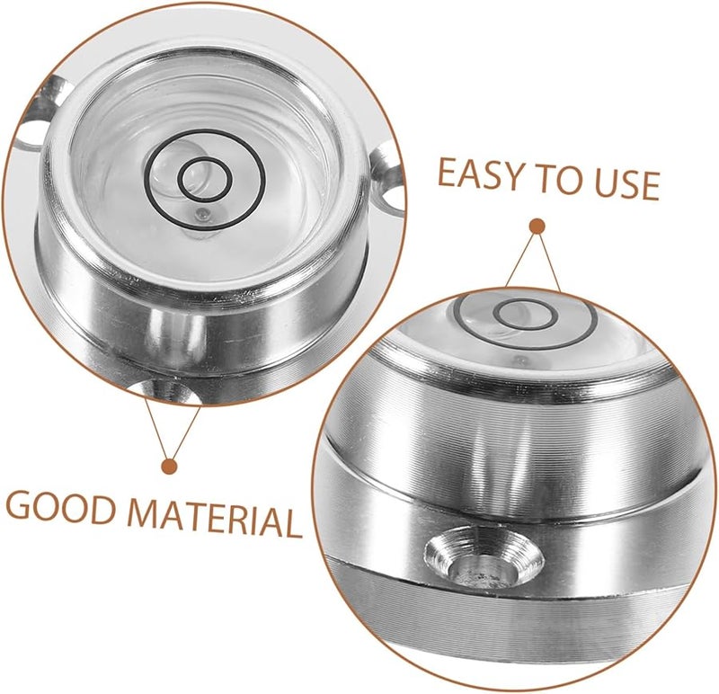 ميكيكيت مستوى فقاعة ألومنيوم دائري مدمج منخفض الارتفاع فضي 3 4X3 4X1 1 سم - Image 3