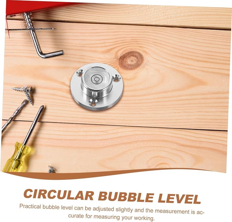 ميكيكيت مستوى فقاعة ألومنيوم دائري مدمج منخفض الارتفاع فضي 3 4X3 4X1 1 سم - Image 5