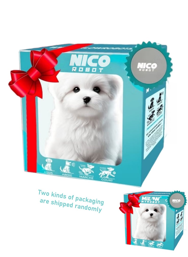 NICO & ROBO Second Generation Robot Dog, Robot Puppy That Acts Like a Real Dog, Robot Puppy Nico , Electronic Interactive Stuffed Dogs for Sitting, Barking, Walking and Running（White） - Image 1