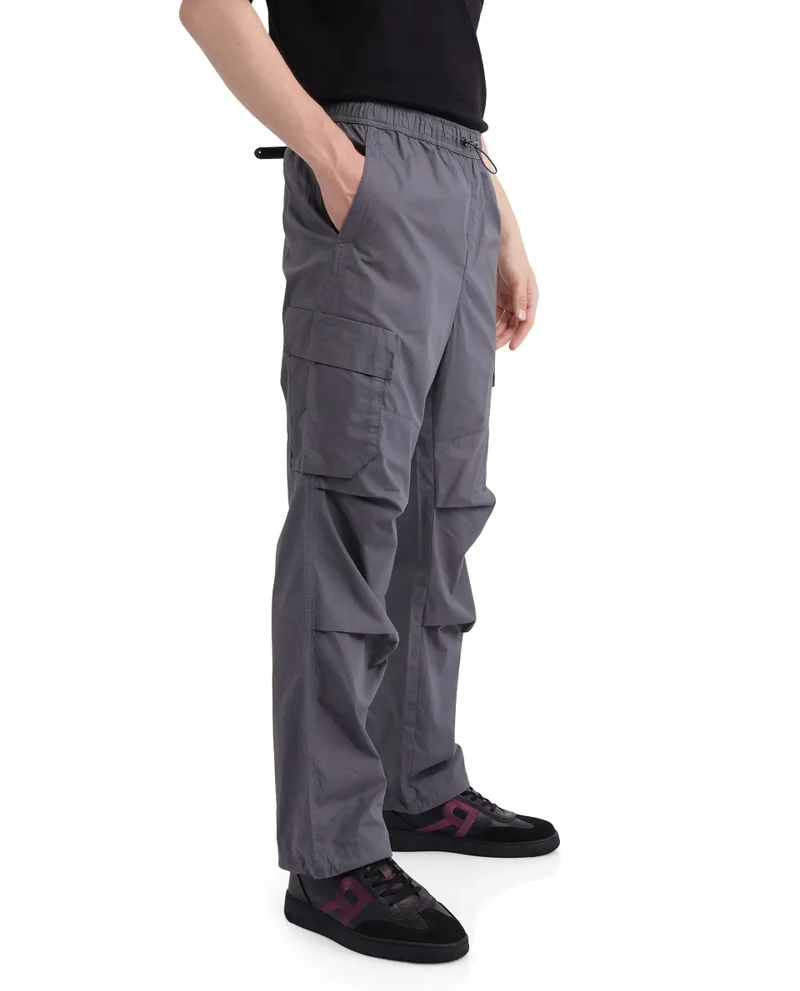 Rare Rabbit Men's Parachute Cargo Regular Fit Trouser