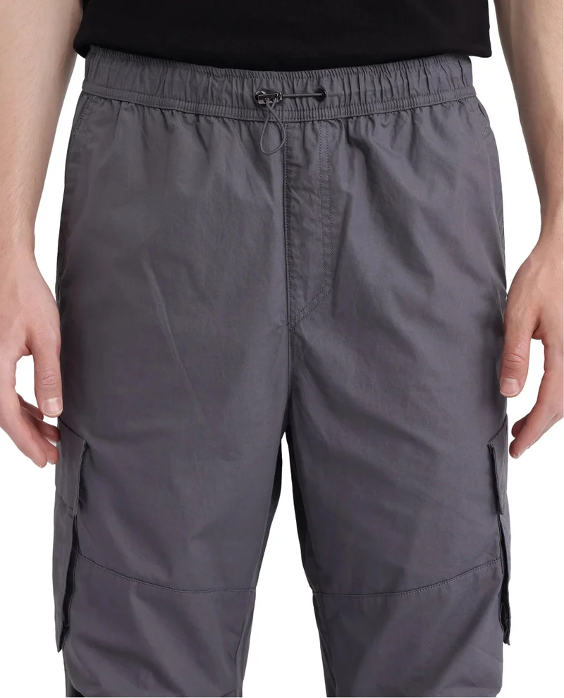 Rare Rabbit Men's Parachute Cargo Regular Fit Trouser