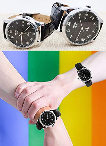SKMEI Pair Watches for Couples Men and Women His and Hers Watch Set Husband Wife Valentines Matching Wrist Watch Wedding Gifts Waterproof Business Fashion Quartz Analog Calendar - Image 3