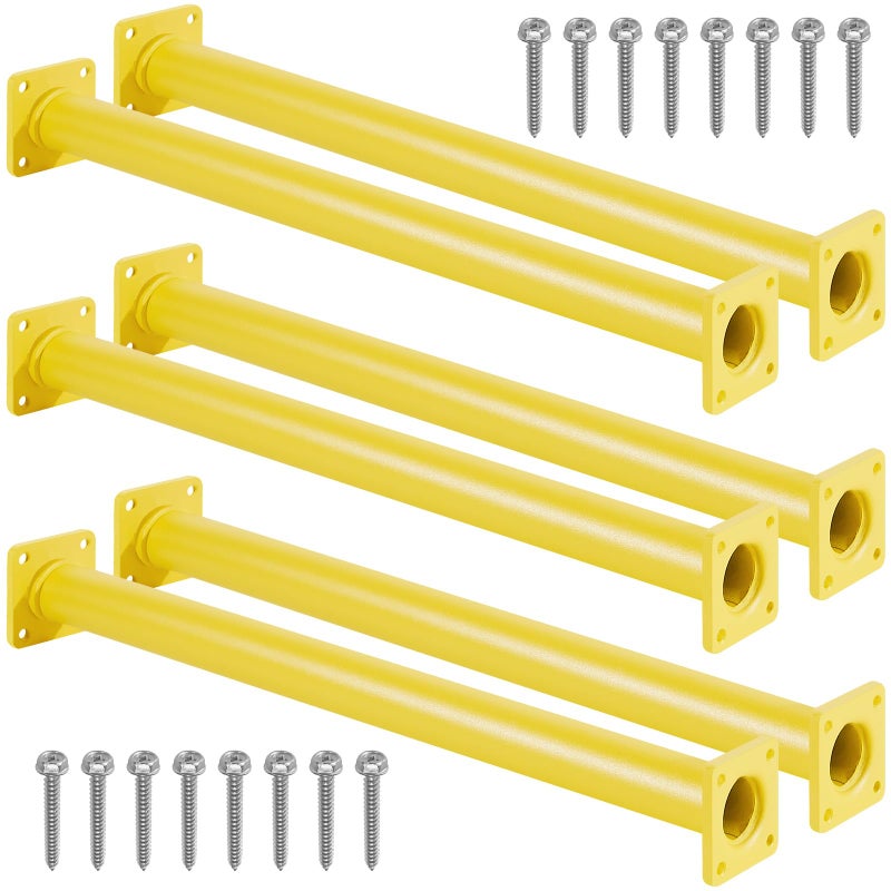 Purife Set of 6 Monkey Bars for Backyard Steel Playground Ladder Rungs for Outdoor Playset Safety Climbing Handles 165 inch Yellow - Image 3