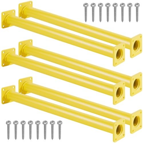 Purife Set of 6 Monkey Bars for Backyard Steel Playground Ladder Rungs for Outdoor Playset Safety Climbing Handles 165 inch Yellow - Image 1